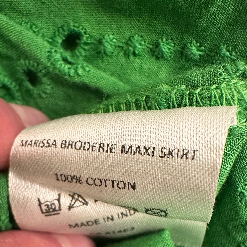 WHITE STUFF Green Maxi Skirt Convertible Dress Marissa Broderie Women Sz 6 $144 - Picture 13 of 13